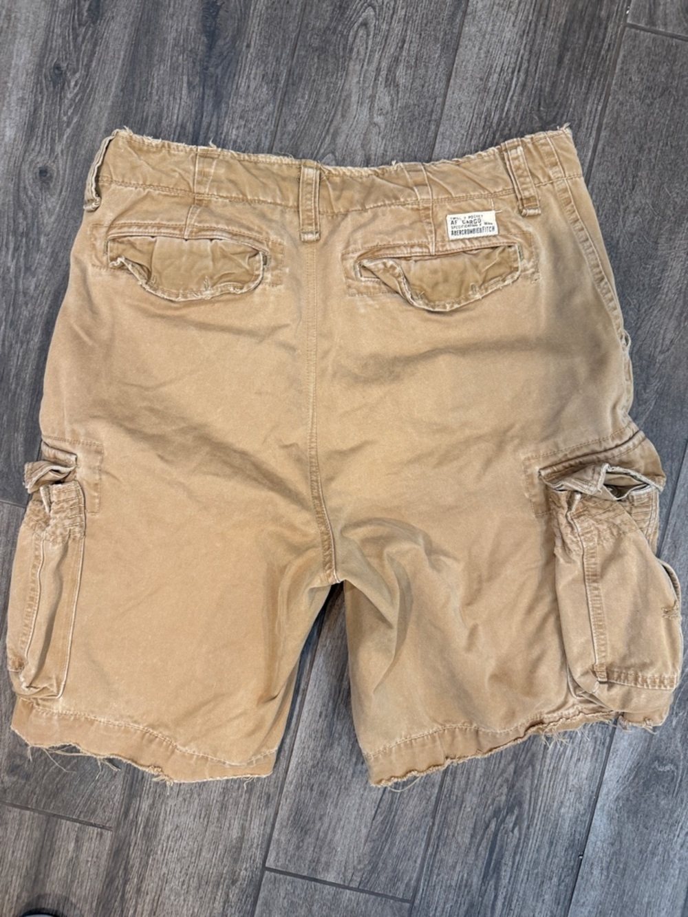 VTG 90s Abercrombie & Fitch Paratrooper Heavy Cargo Distressed Shorts Mens 34 - Picture 4 of 5